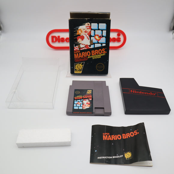 SUPER MARIO BROS. BROTHERS 1 - STICKER SEAL, NO CODE, HANGTAB, CIB! (NES Nintendo)