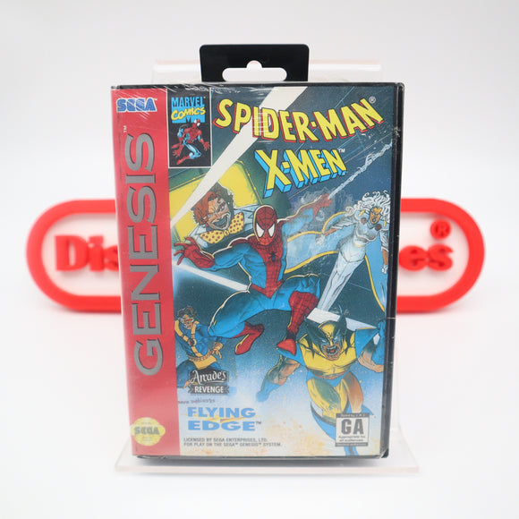 SPIDER-MAN X-MEN: ARCADE'S REVENGE - NEW & Factory Sealed with Authentic Tube Seal! (Sega Genesis)