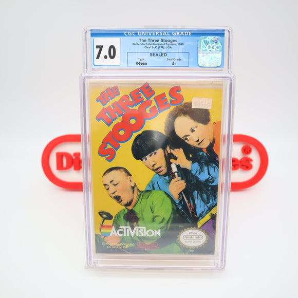 THE THREE STOOGES - CGC GRADED 7.0 A+! NEW & Factory Sealed with Authentic H-Seam! (NES Nintendo)