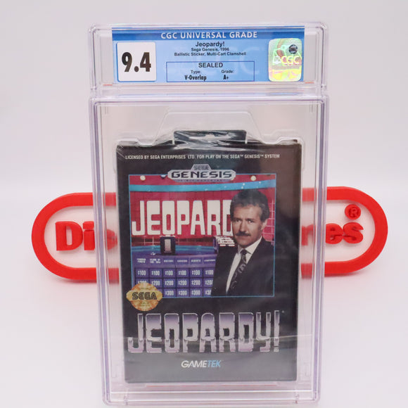 JEOPARDY! EARLY EDITION / CLAMSHELL CASE! CGC GRADED 9.4 A+! NEW & Factory Sealed! (Sega Genesis)