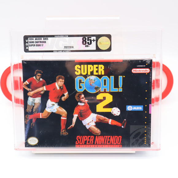SUPER GOAL! 2 II SOCCER - VGA GRADED 85+ NM+ GOLD! NEW & Factory Sealed with Authentic V-Seam! (SNES Super Nintendo)