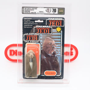 SQUID HEAD / SQUIDHEAD - AFA GRADED 70 EX+ TRI-LOGO 70-BACK - NEW Authentic & Factory Sealed! (MOC Vintage Star Wars Figure)