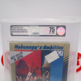 NOBUNAGA'S AMBITION - VGA GRADED 75 EX+/NM SILVER! NEW & Factory Sealed with Authentic H-Seam! (NES Nintendo)