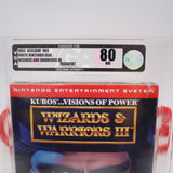 WIZARDS & WARRIORS III 3: KUROS - VISIONS OF POWER - VGA GRADED 80 NM SILVER! NEW & Factory Sealed with Authentic V-Overlap Seam! (NES Nintendo)