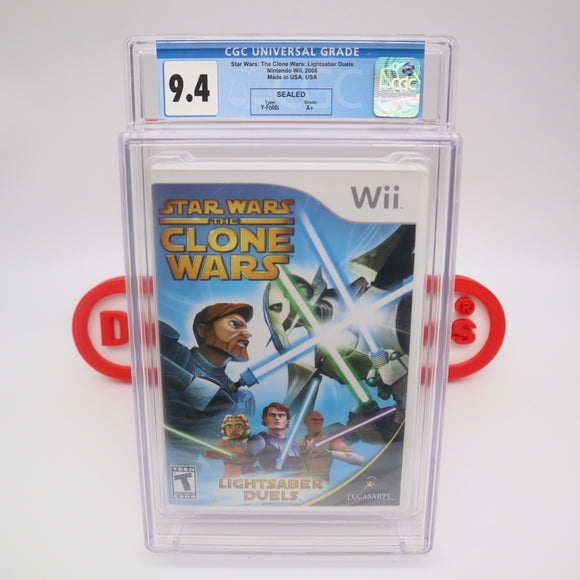 STAR WARS: THE CLONE WARS LIGHTSABER DUELS - CGC GRADED 9.4 A+! NEW & Factory Sealed! (Nintendo Wii)