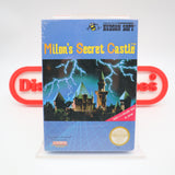 MILON'S SECRET CASTLE with ROUND SOQ! NEW & Factory Sealed with Authentic H-Seam! (NES Nintendo)