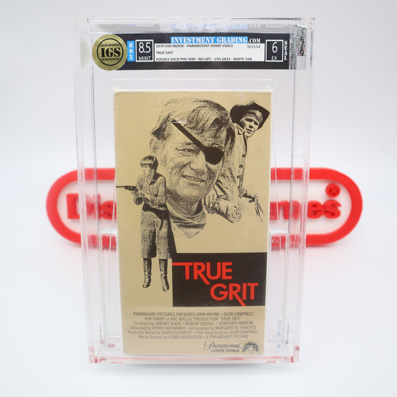 TRUE GRIT - IGS GRADED 8.5 BOX & 6.0 SEAL! NEW & Factory Sealed with Authentic V-Overlap Seam! (VHS)