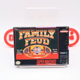 FAMILY FEUD - MADE IN JAPAN - DOESN't EXIST ON WATA! NEW & Factory Sealed with Authentic V-Seam! (SNES Super Nintendo)