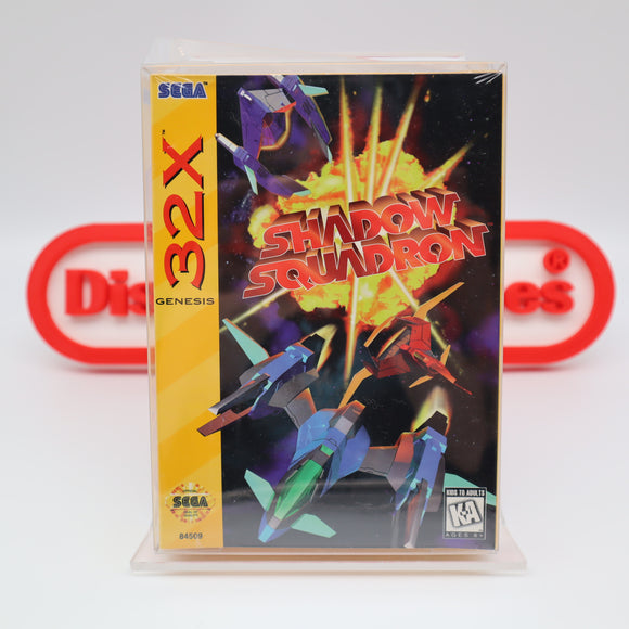 SHADOW SQUADRON - NEW & Factory Sealed with Authentic V-Overlap Seam! (Sega Genesis 32X)