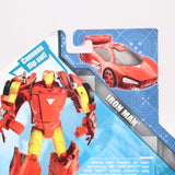 RACE CAR TO IRON MAN - MARVEL TRANSFORMERS CROSSOVERS FIGURE - NEW Authentic & Factory Sealed!