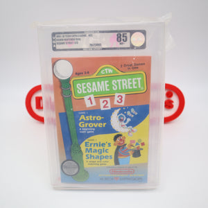 SESAME STREET 123 - ROUND SOQ! VGA GRADED 85 NM+ SILVER! NEW & Factory Sealed with Authentic H-Seam! (NES Nintendo)