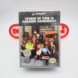 KONAMI: WHERE IN TIME IS CARMEN SANDIEGO? NEW & Factory Sealed with Authentic 3-Sided Seam! (NES Nintendo)
