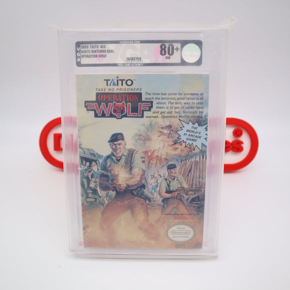 OPERATION WOLF - VGA GRADED 80+ NM SILVER! NEW & Factory Sealed with Authentic H-Seam! (NES Nintendo)