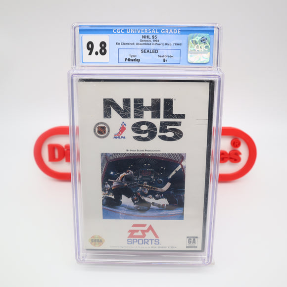 NHL 95 / 1995 HOCKEY - CGC GRADED 9.8 B+! NEW & Factory Sealed with Authentic V-Overlap Seam! (Sega Genesis)