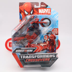 MOTORCYCLE TO SPIDER-MAN - MARVEL TRANSFORMERS CROSSOVERS FIGURE - NEW Authentic & Factory Sealed!