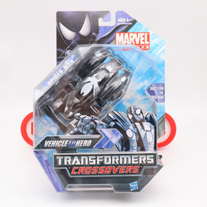 RACE CAR TO BLACK COSTUME SPIDER-MAN - MARVEL TRANSFORMERS CROSSOVERS FIGURE - NEW Authentic & Factory Sealed!