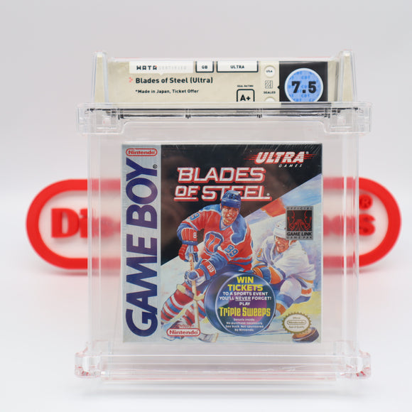 BLADES OF STEEL (Early Ticket Offer Variant!) WATA GRADED 7.5 A+! NEW & Factory Sealed with Authentic H-Seam! (Game Boy Original)