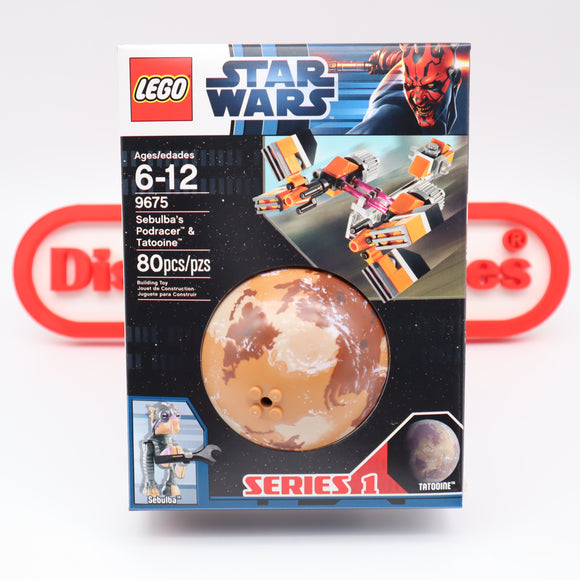 SEBULBA'S PODRACER & TATOOINE #9675 - NEW Authentic & Factory Sealed! (LEGO STAR WARS PLANET & VEHICLE SERIES 1)