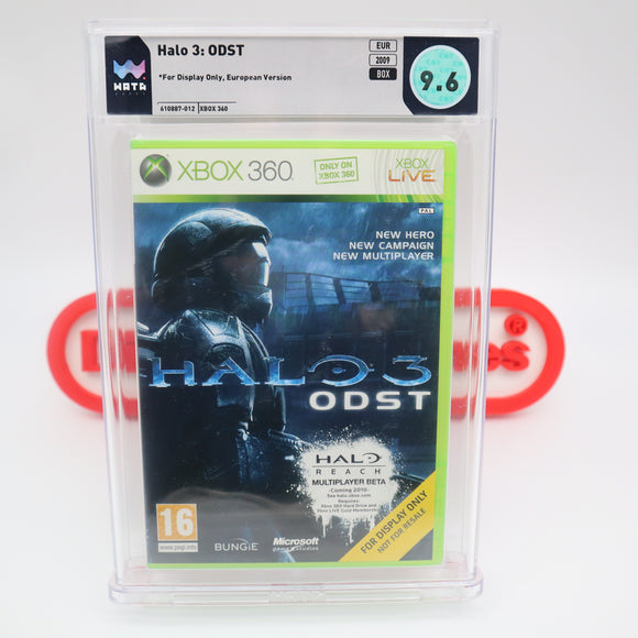 HALO 3: ODST - FDO FOR DISPLAY ONLY BOX! WATA GRADED 9.6! NEW & Factory Sealed! (XBox 360)