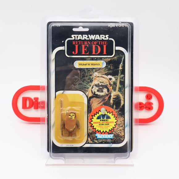 WICKET W. WARRICK EWOK - 79 BACK - NEW Authentic & Factory Sealed + STAR CASE! (MOC Vintage Star Wars Figure)