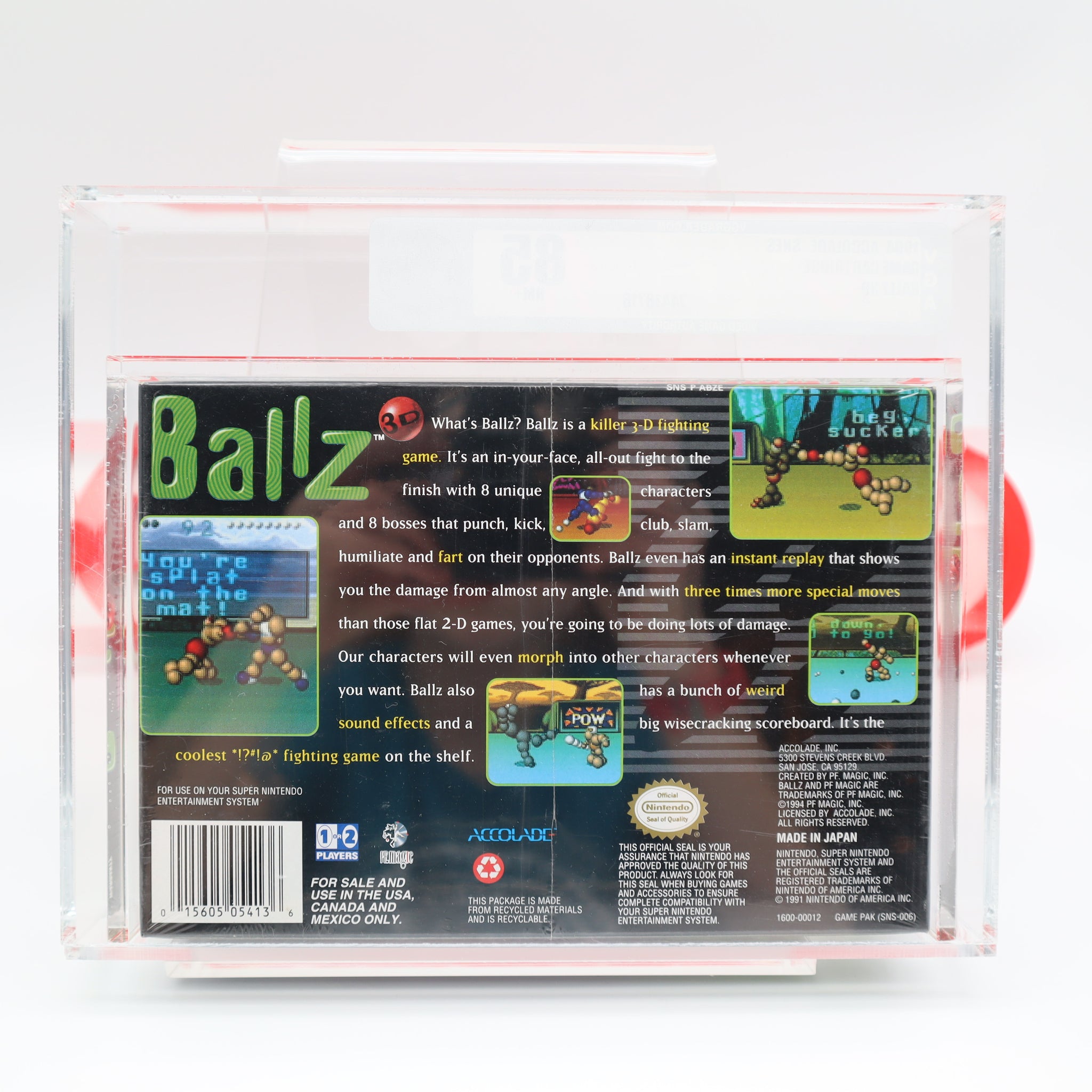 BALLZ 3D / BALLS 3-D - VGA GRADED 85 NM+ SILVER! NEW