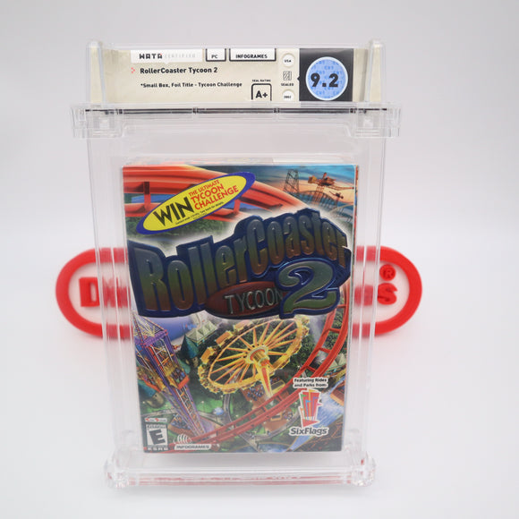ROLLERCOASTER TYCOON 2 / ROLLER COASTER II - WATA GRADED 9.2 A+! NEW & Factory Sealed! (PC Computer Game)