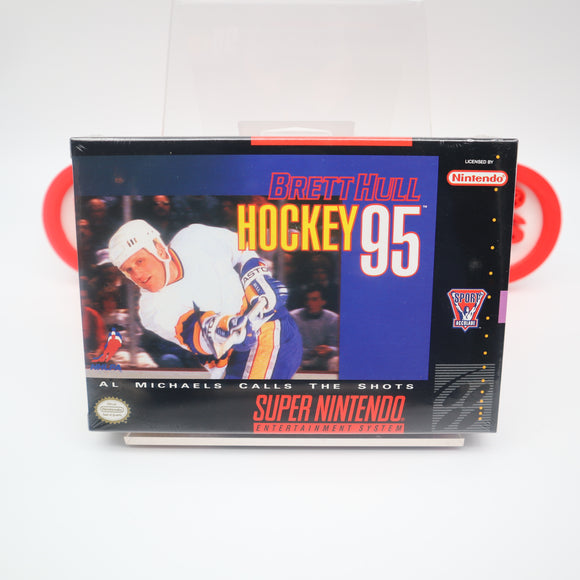 BRETT HULL NHL HOCKEY 95 1995 - NEW & Factory Sealed with Authentic V-Seam! (SNES Super Nintendo)