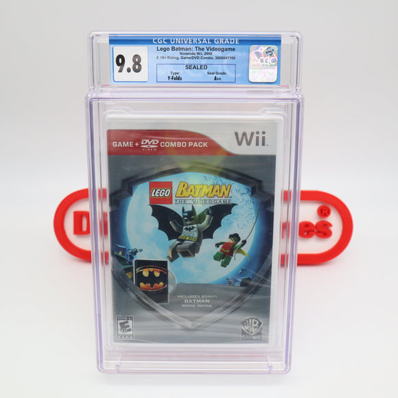 LEGO BATMAN: THE VIDEOGAME DVD COMBO! CGC GRADED 9.8 A++ NEW & Factory Sealed! (Nintendo Wii)