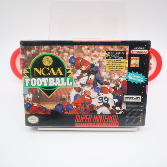 NCAA FOOTBALL - NEW & Factory Sealed with Authentic V-Seam! (SNES Super Nintendo)