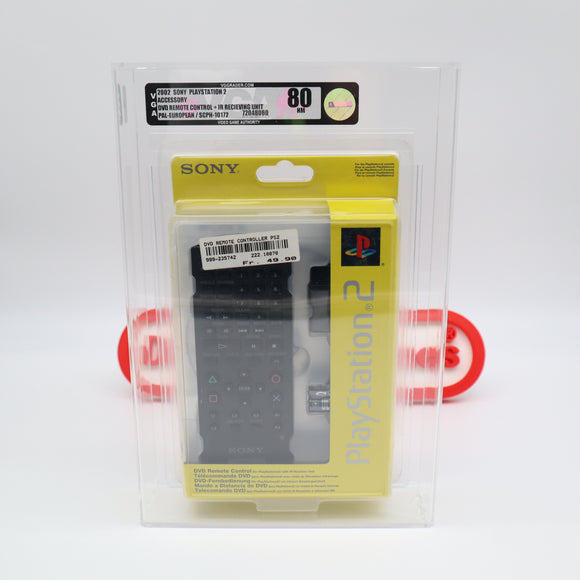 DVD REMOTE CONTROL & IR RECIEVING UNIT - VGA GRADED 80 NM SILVER! NEW & Factory Sealed! (PS2 PlayStation 2)