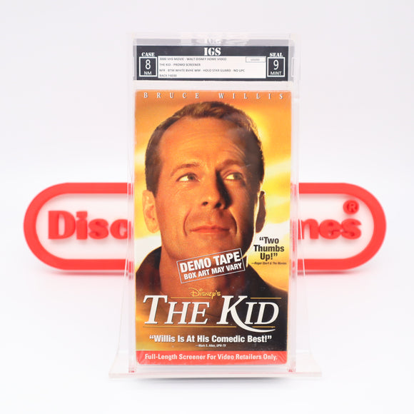 DISNEY'S THE KID (BRUCE WILLIS) PROMO SCREENER! IGS GRADED 8 BOX & 9 SEAL! NEW & Factory Sealed with Authentic 3-Sided Seam! (VHS)