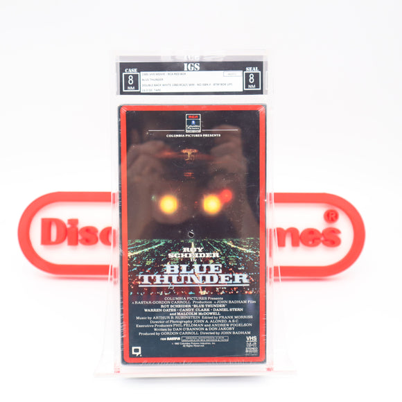 BLUE THUNDER - IGS GRADED 8 BOX & 8 SEAL! NEW & Factory Sealed with Authentic V-Overlap Seam! (VHS)