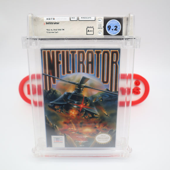 INFILTRATOR - WATA GRADED 9.2 A++! NEW & Factory Sealed with Authentic H-Seam! (NES Nintendo)