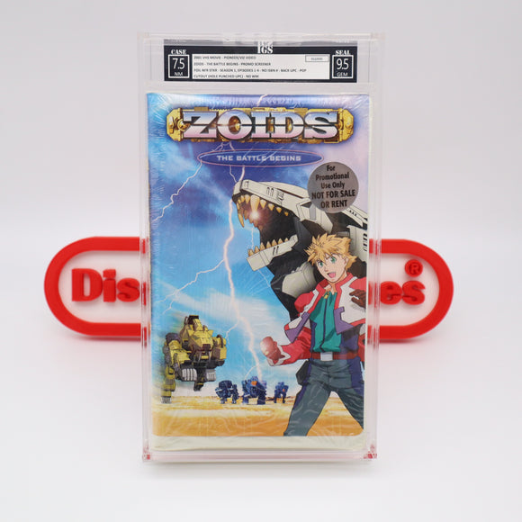 ZOIDS: THE BATTLE BEGINS - PROMO SCREENER! IGS GRADED 7.5 BOX & 9.5 SEAL! NEW & Factory Sealed! (VHS)