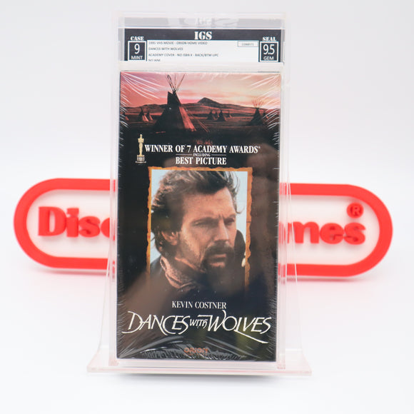DANCES WITH WOLVES - IGS GRADED 9 BOX & 9.5 SEAL! NEW & Factory Sealed with Authentic V-Overlap Seam! (VHS)