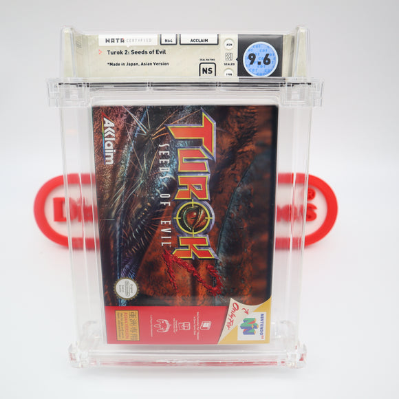 TUROK 2 II: SEEDS OF EVIL (ASIAN VERSION) - WATA GRADED 9.6! NEW & Factory Sealed! (Nintendo 64 N64)