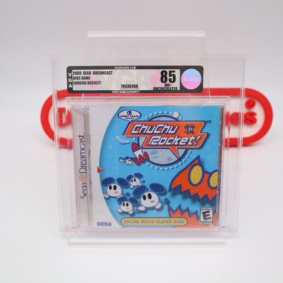 CHU CHU / CHUCHU ROCKET - VGA GRADED 85 NM+ UNCIRCULATED! NEW & Factory Sealed! (Sega Dreamcast)