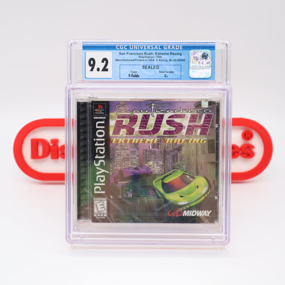 SAN FRANCISCO RUSH: EXTREME RACING - CGC GRADED 9.2 A+! NEW & Factory Sealed! (PS1 PlayStation 1)