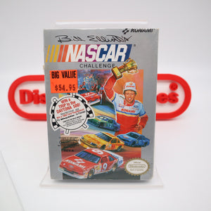 BILL ELLIOTT'S NASCAR CHALLENGE with TRIP OFFER STICKER! NEW & Factory Sealed with Authentic H-Seam! (NES Nintendo)