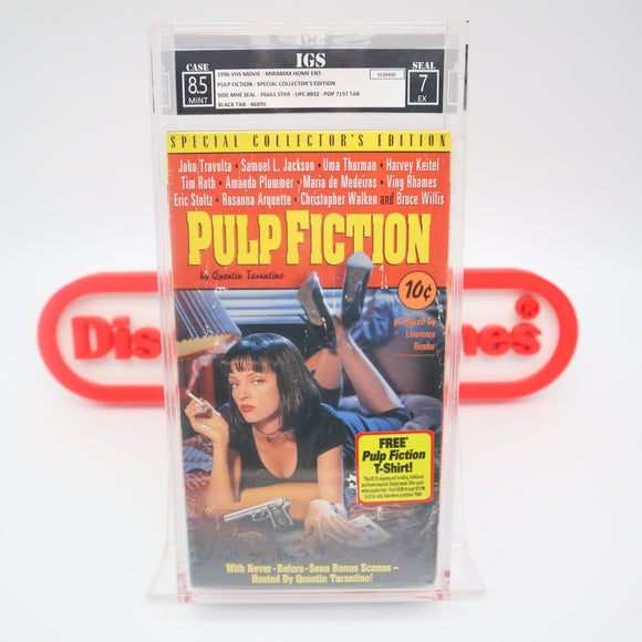 PULP FICTION - IGS GRADED 8.5 BOX & 7.0 SEAL! NEW & Factory Sealed with Authentic 3-Sided Seam! (VHS)