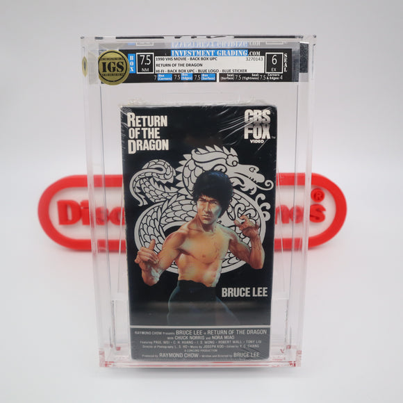 BRUCE LEE: RETURN OF THE DRAGON - IGS GRADED 7.5 BOX & 6.0 SEAL! NEW & Factory Sealed with Authentic V-Overlap Seam! (VHS)