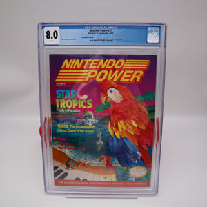 NINTENDO POWER ISSUE #21 Feb 1991 - STAR TROPICS COVER & METAL STORM POSTER - CGC GRADED 8.0