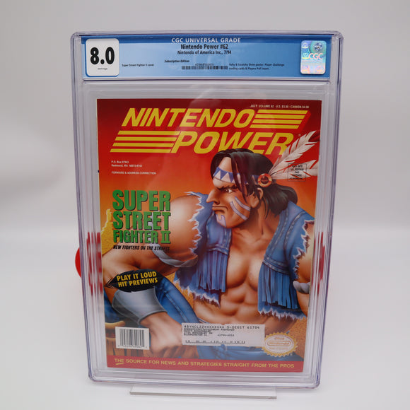 NINTENDO POWER ISSUE #62 July 1994 - SUPER STREET FIGHTER II COVER & ITCHY & SCRATCHY POSTER - CGC GRADED 8.0