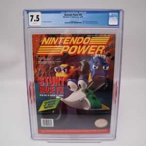 NINTENDO POWER ISSUE #63 AUG 1994 - STUNT RACE FX & INCREDIBLE HULK POSTER - CGC GRADED 7.5