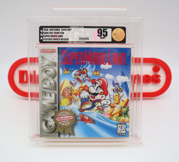 SUPER MARIO LAND - VGA GRADED 95 MINT GOLD! NEW & Factory Sealed with Authentic H-Seam! (Game Boy Original)