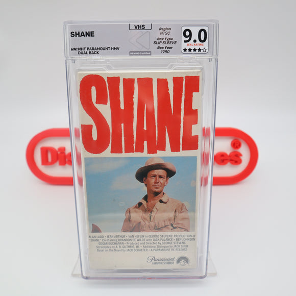 SHANE - REWIND GRADED 9.0 & 4-STAR SEAL! NEW & Factory Sealed with Authentic V-Overlap Seam! (VHS)