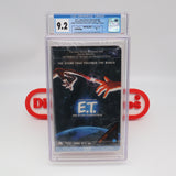 E.T. THE EXTRA TERRESTRIAL (CLAMSHELL CASE!) CGC GRADED 9.2 A! NEW & Factory Sealed with Authentic V-Overlap Seam! (VHS)