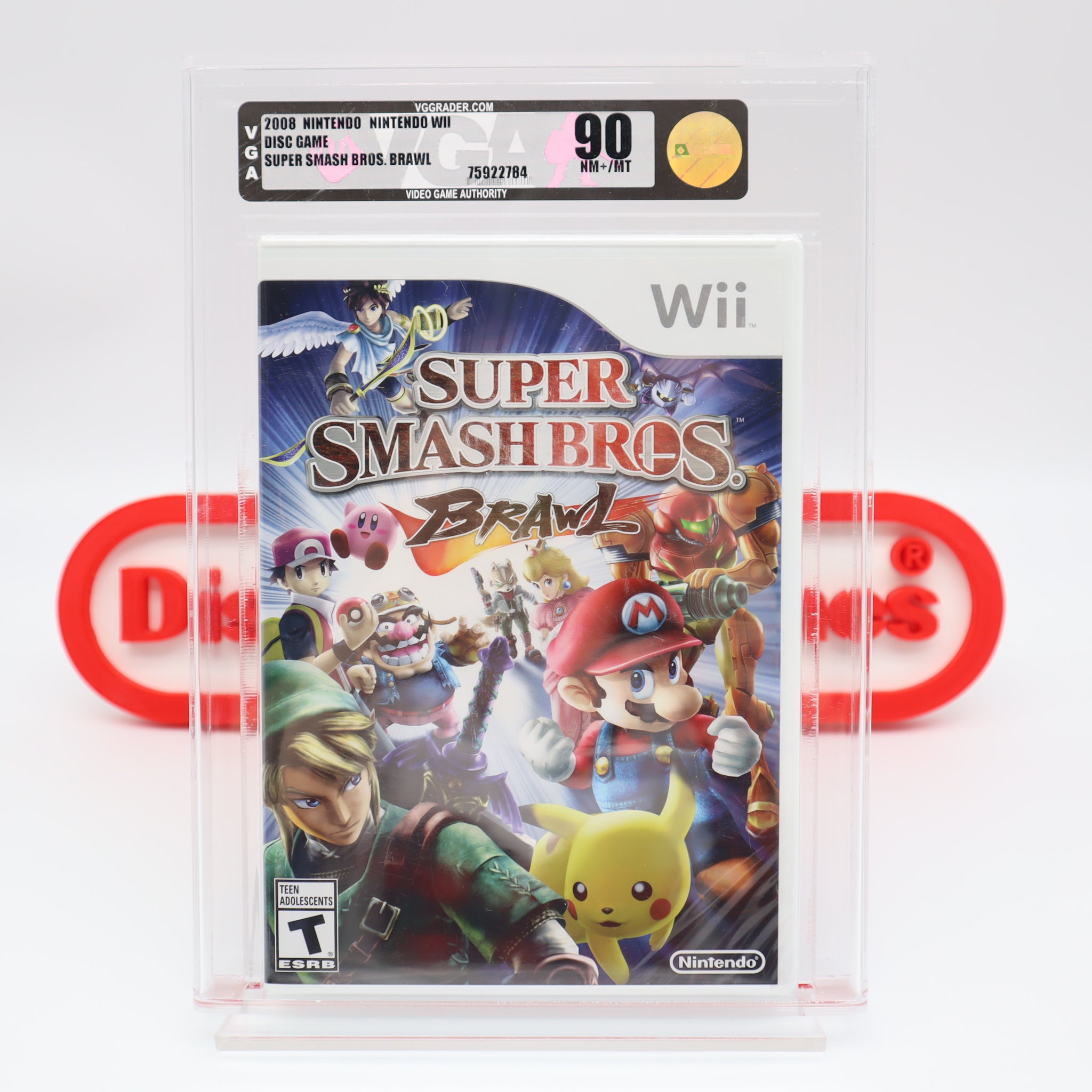 SUPER SMASH BROTHERS BRAWL VGA GRADED 90 MINT GOLD! NEW Factory Sealed! (Nintendo WII)