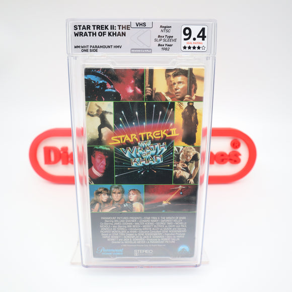 STAR TREK II 2: THE WRATH OF KHAN - REWIND GRADED 9.4 & 4-STAR SEAL! NEW & Factory Sealed with Authentic V-Overlap Seam! (VHS) (Copy)