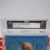 3 NINJAS: HIGH NOON AT MEGA MOUNTAIN w/ HULK HOGAN! RARE PROMO SCREENER! IGS GRADED 7.5 BOX & 8.5 SEAL! NEW & Factory Sealed with Authentic V-Overlap Seam! (VHS)